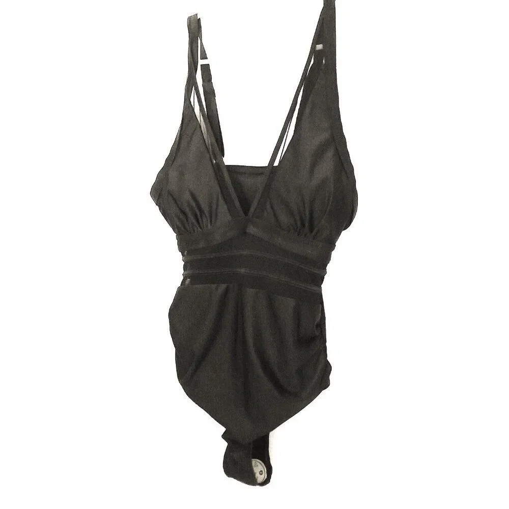 One Piece Black Bathing Swimsuit Size Large